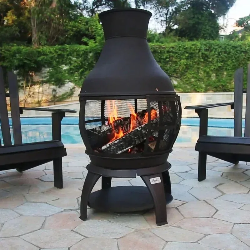 

Euro-American Style Courtyard Stove for Outdoors: Charcoal/Wood Grilling + Heating + Bonfire Function, Ideal Garden Decoration