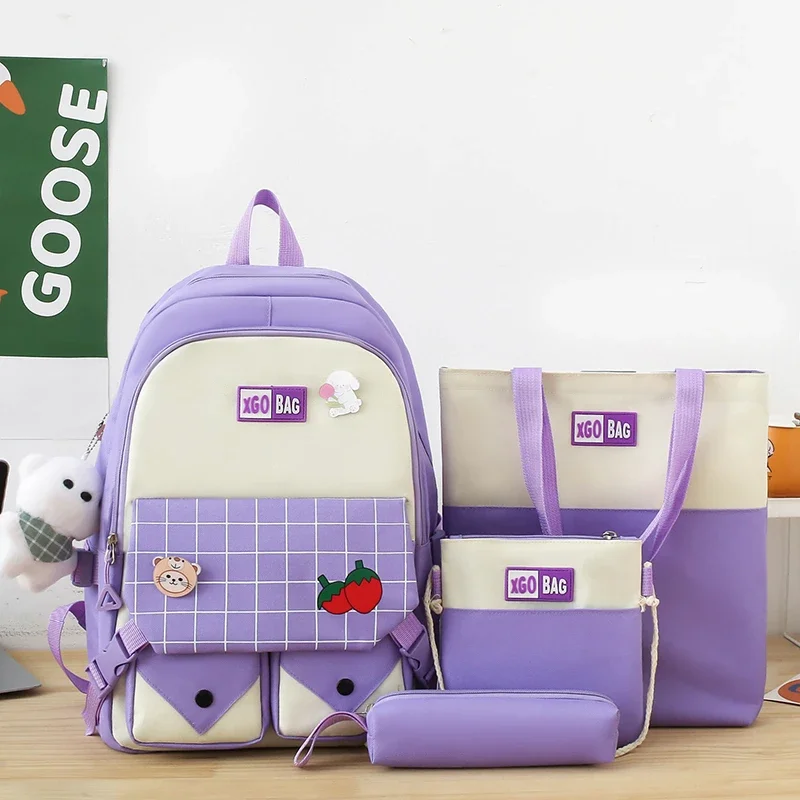 Sacos de lona impermeável para meninas e meninos, quatro Feature Pack, mochilas de alta capacidade, venda quente, 2024