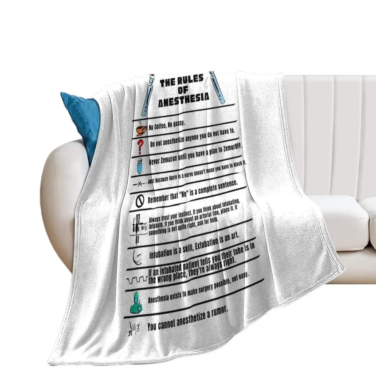 

The Rules of Anesthesia Throw Blanket Softest For Sofa Thin Luxury St Multi-Purpose Blankets