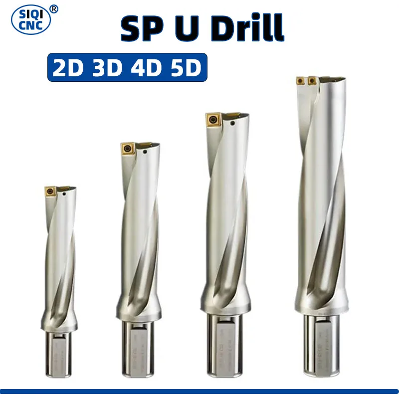 SIQI High Quality WC SP Series U Drill C20 C25 C32 2D 3D 4D 5D Metal Drill Bits SPMG Quick Insert Drill