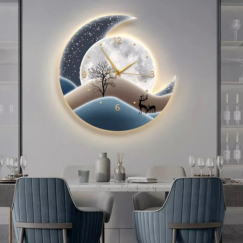 

Art Mural Wall Clocks Luxury Digital Mechanism Led Modern Restaurant Wall Watch Silent Aesthetic Horloge Murale Home Design