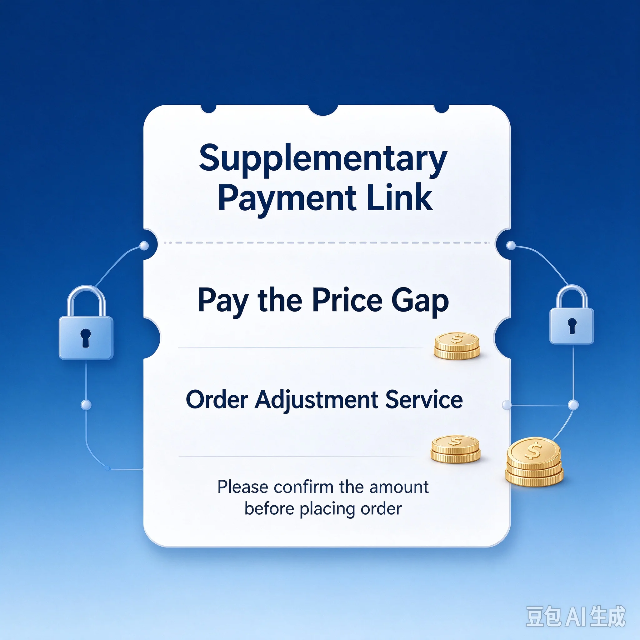 Price Difference Link – Supplementary Payment for Order Adjustment, Custom Service Link