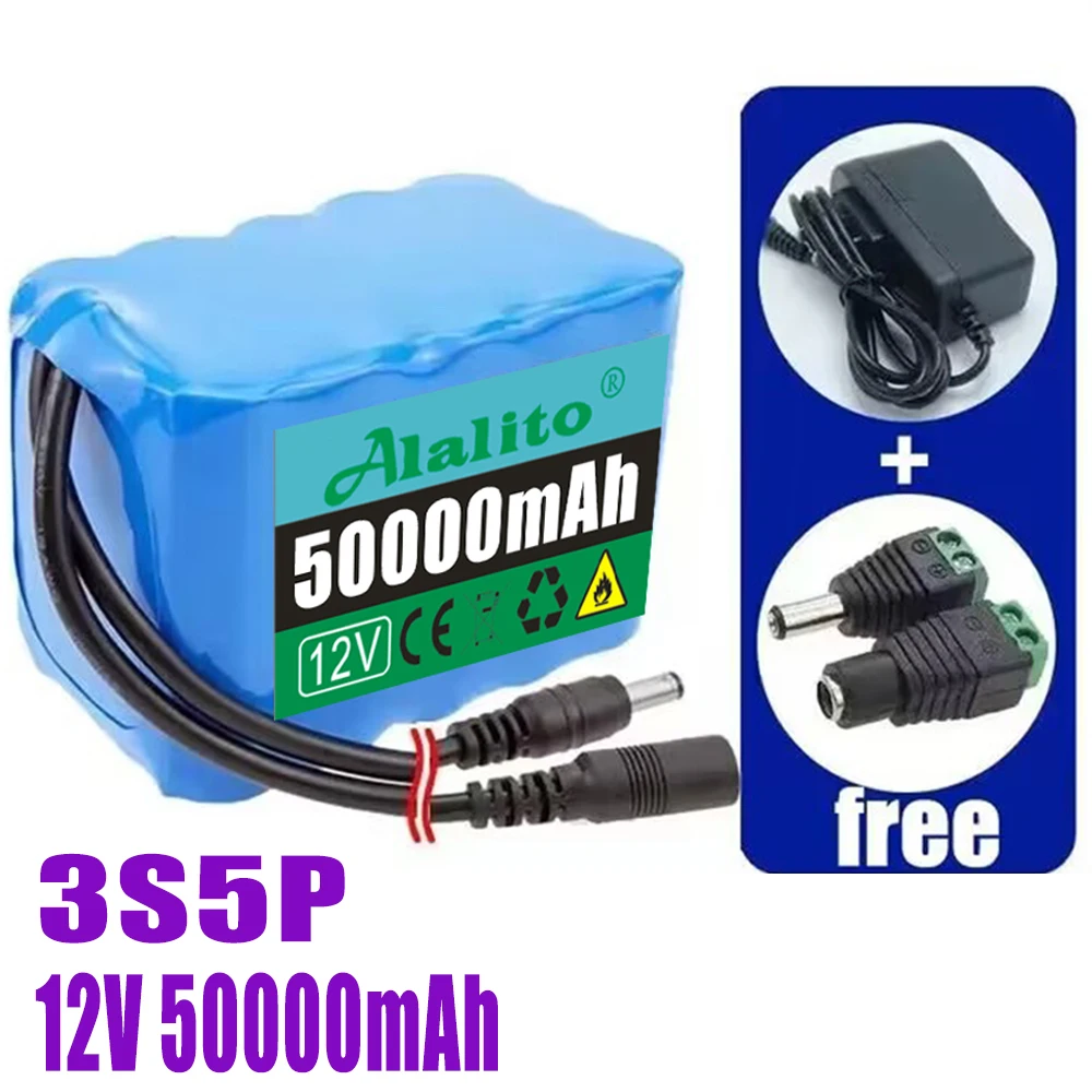 3s3p 12V 30Ah battery pack 18650 lithium ion 12V 30000mAh DC12.6V super large capacity rechargeable battery with BMS + charger