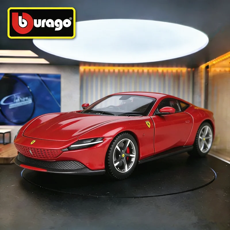 

Bburago 1/24 Ferrari Roma, модель гоночного автомобиля из сплава, литая металлическая игрушка, модель суперспортивного автомобиля, коллекционная имитационная модель, подарок для детей
