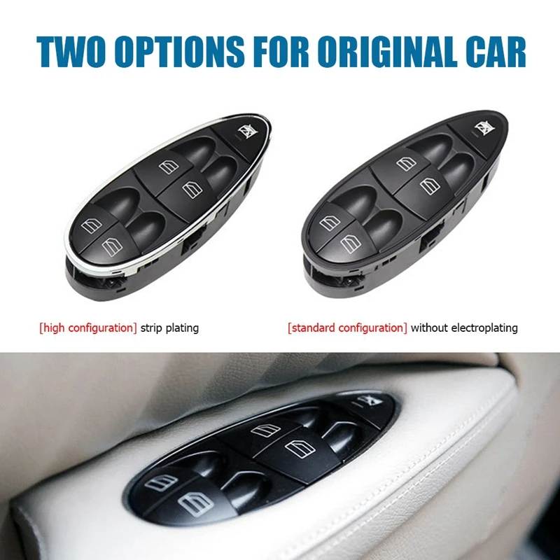 2X 2118210058 Car Electric Power Window Switch For Mercedes Benz E-Class W211 2003-2008 With Chrome