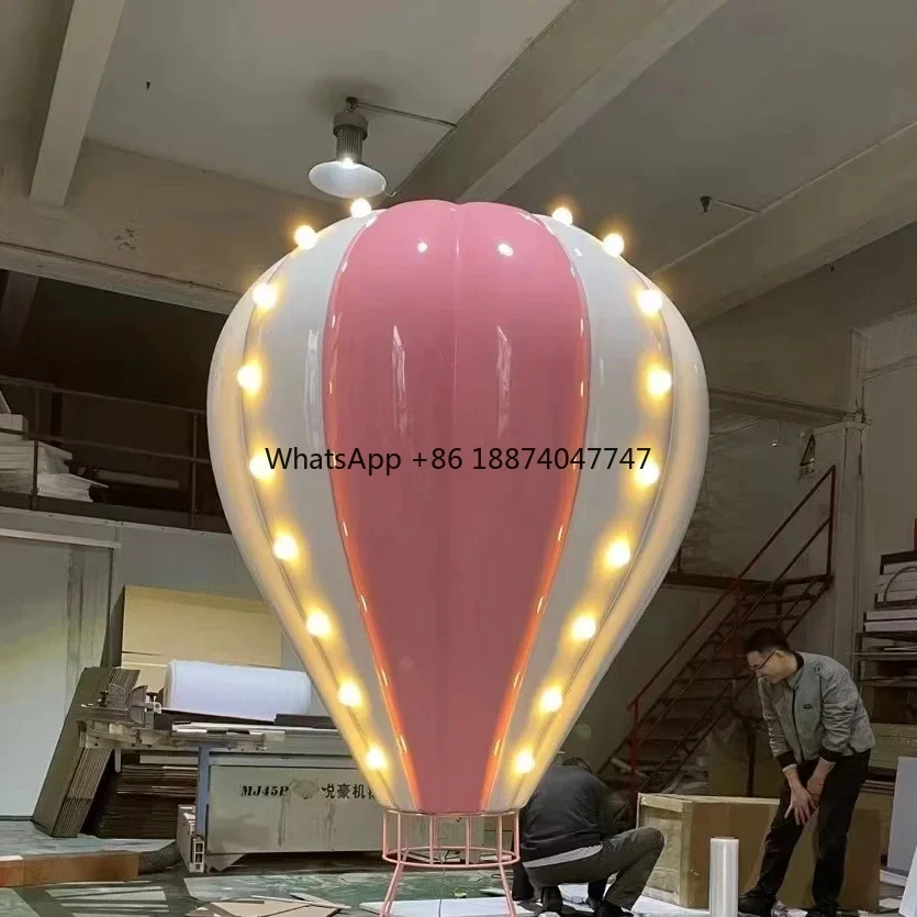 Hot Air Balloon Prop Fiberglass Wholesale Price Festival Shopping Mall Fiberglass Lollipop Candy Sculpture Statue Decor