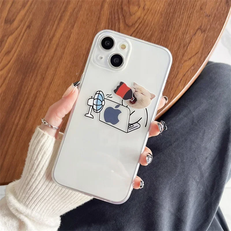 재미있는 성냥개비 남자 투명 전화 케이스, 아이폰 15, 14, 12, 11, 13 프로, XS 맥스, 미니, XR, X, 7, 8, 14 플러스, SE, 투명 커버, Fundas 가방
