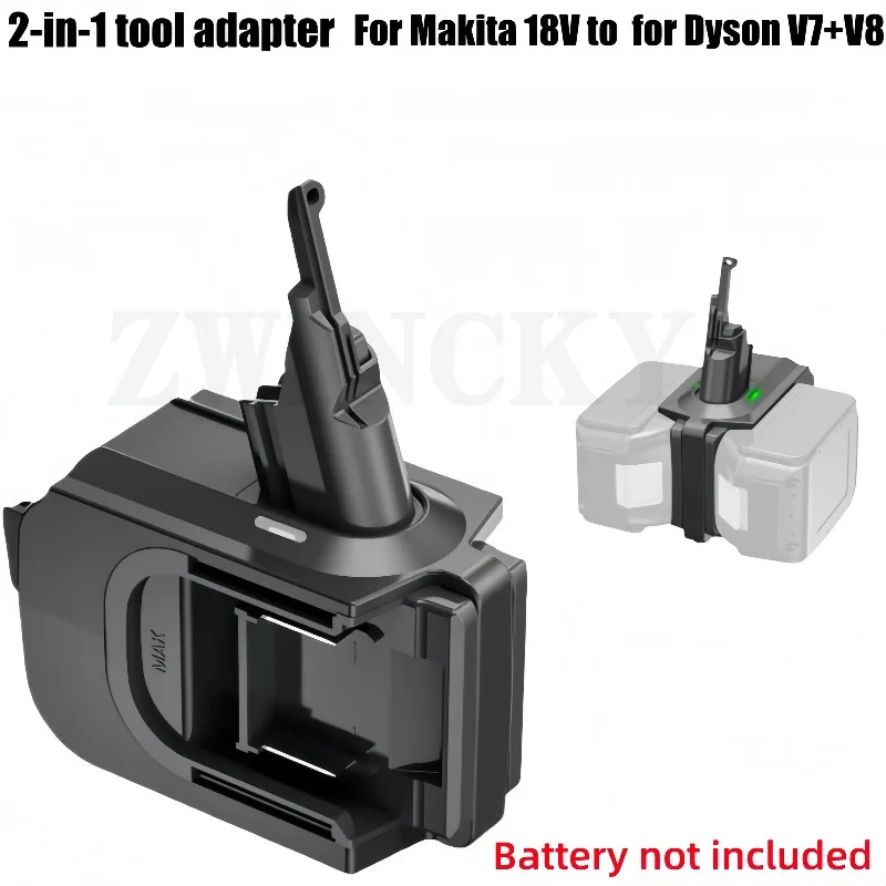 Portable 2-in-1 dual battery adapter for Makita 18V BL1820 BL1840B lithium batteries adapter for Dyson V7 V8 vacuum cleaners. - view 2