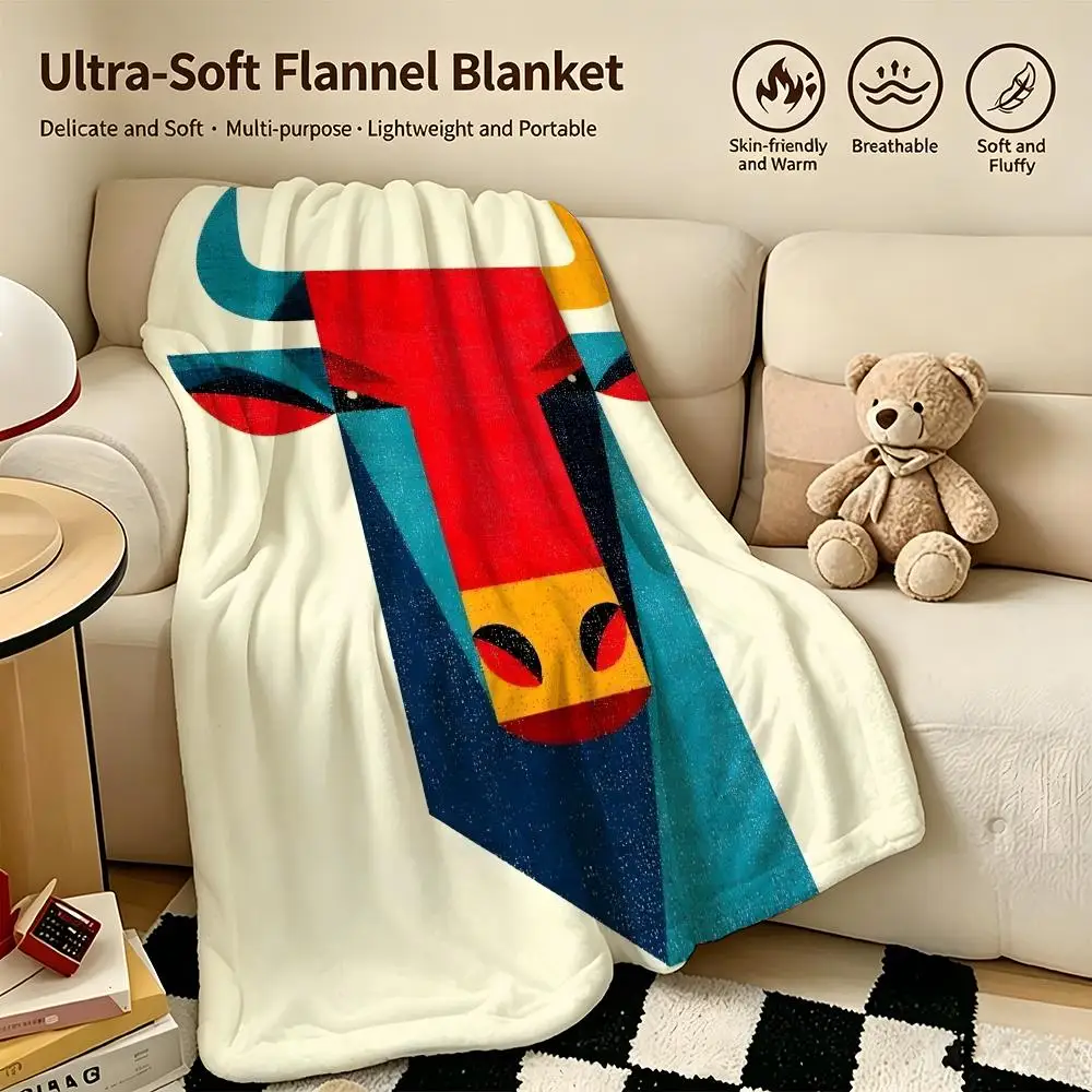 design B-Bauhaus Design-n Throw Warm Soft Flannel Blanket, Multi-use for Sofa Bed Camping Travel Nap