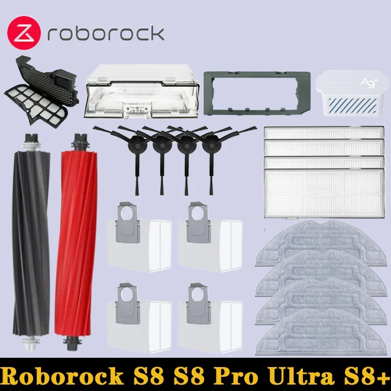 Roborock S8 S8 Pro Ultra S8+ Robot Odkurzacz Części zamienne Szczotki boczne Ściereczki do mopa Filtry HEPA Worki na kurz Akcesoria