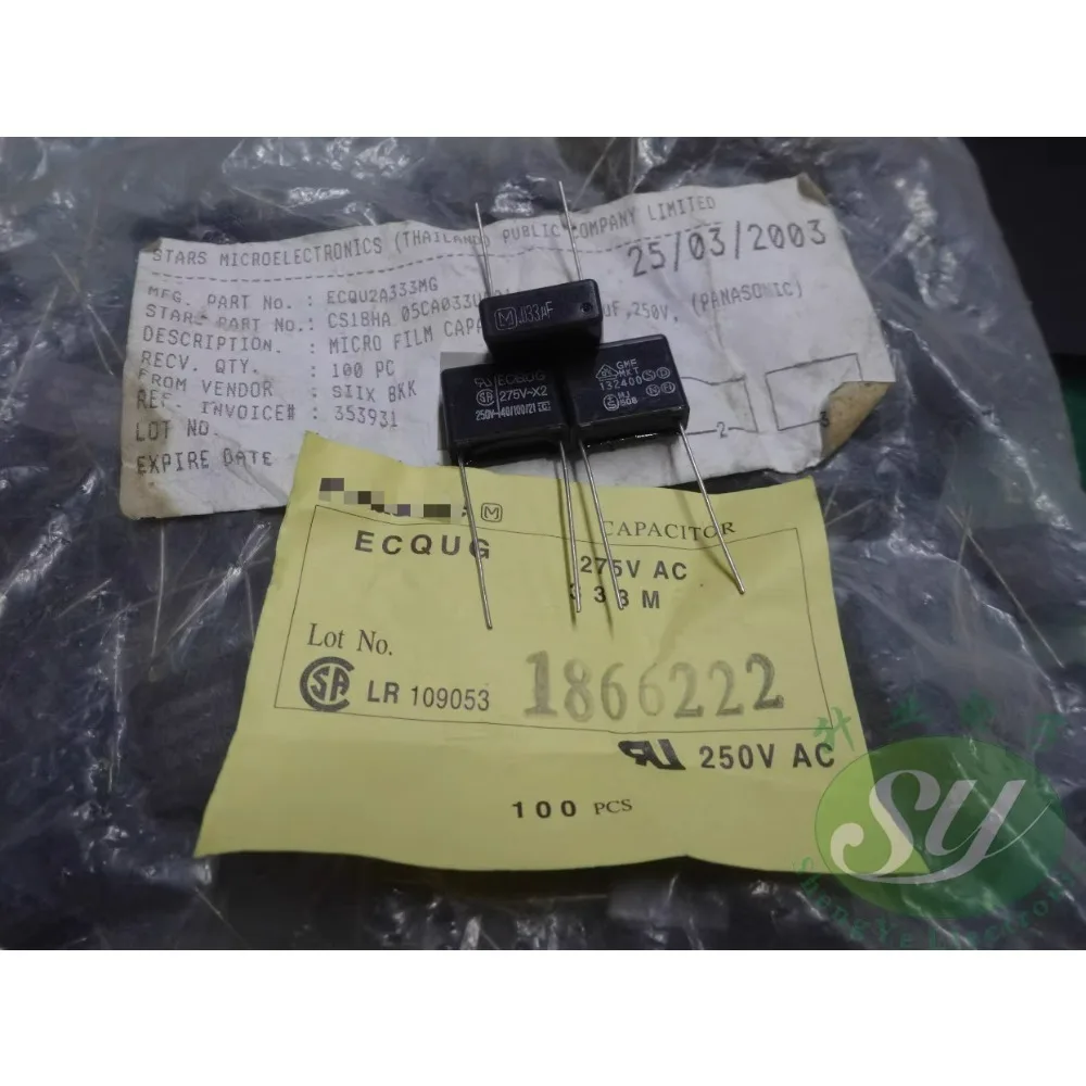 

10PCS 0.033uf/275vAC 33nf 333 Brand New 12mm Film Capacitor