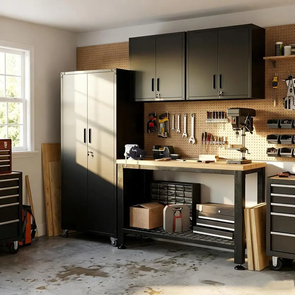 

All-in-One Heavy-Duty Steel Garage Cabinet System for Ultimate Workshop Organization and Storage