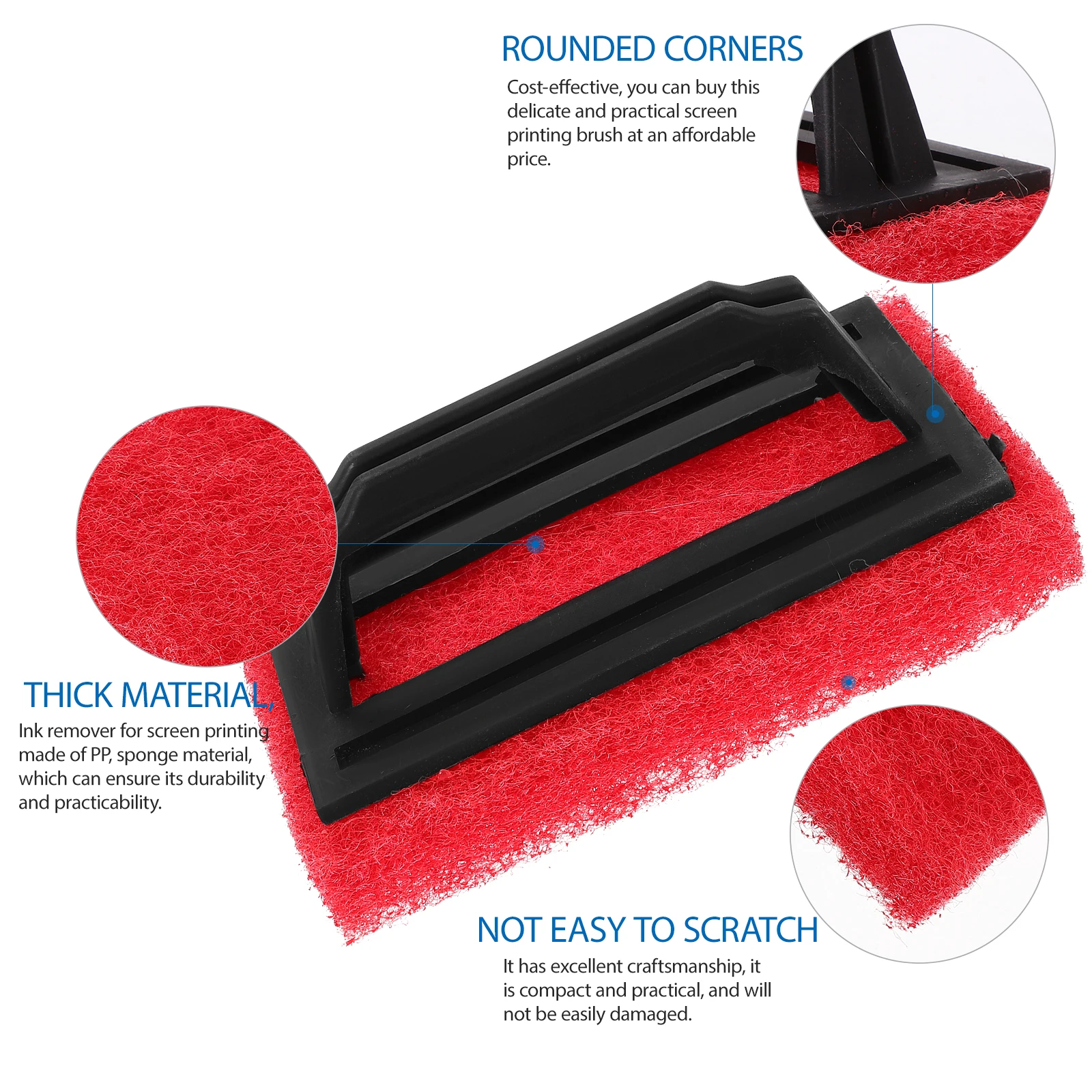 3pcs Cleaning Brush for Ink Remover Sponge Material PP Durable Compact Wide Application Textile Graphics Hand