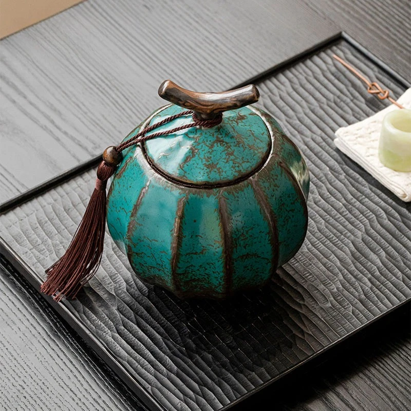 

Creative Retro Ceramic Tea Canister Coffee Sugar Food Storage Jar Sealed Moisture-proof Tea Storage Box Candy Jar Spice Jars