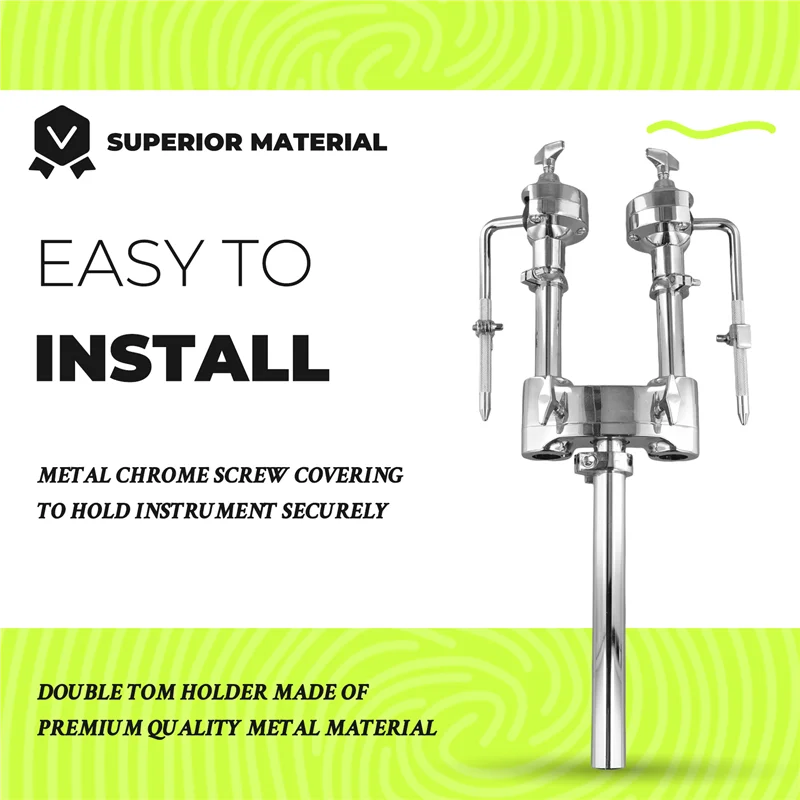 

A89E-Percussion Drum Spare Parts Accessory Double Drum Holder Bracket Drum Mount Stand For Drummer