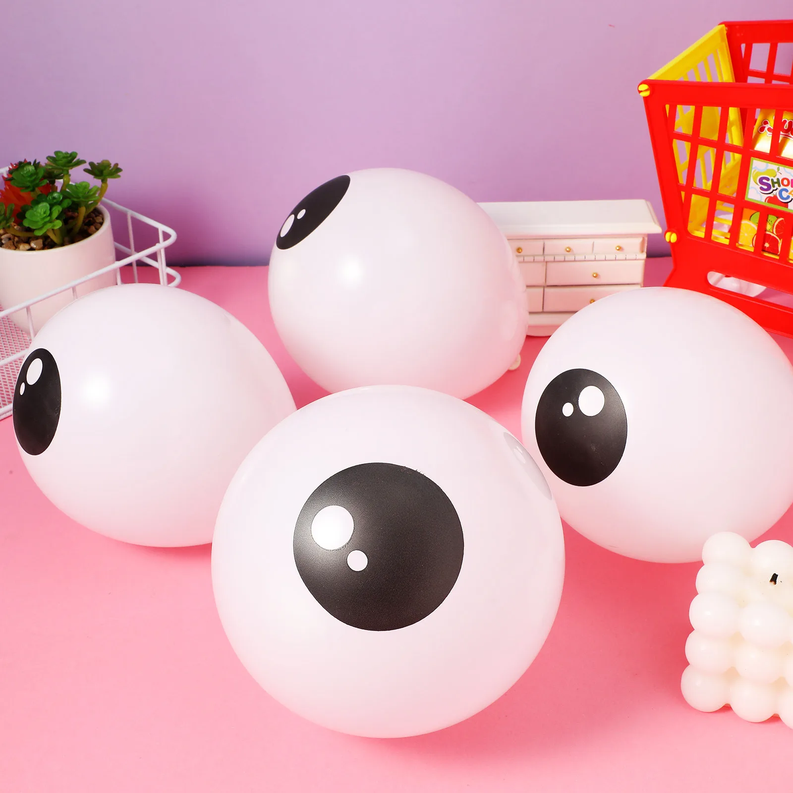 

100pcs Eyeball Balloons Thick Latex White Balloon For Decorations Home Bar Club Hanging Ceiling Doorway Arch Column Bouquet