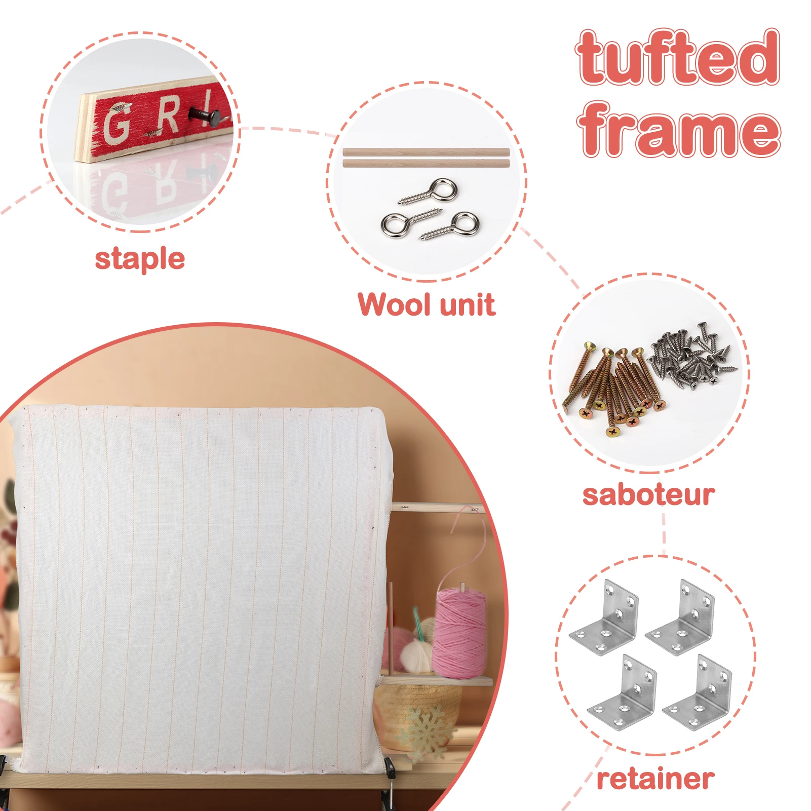 8PCS Tufting Tack Strip TuftingกรอบStripพรมGripperเหมาะสําหรับTuftingกรอบ,Tuftingปืน,ทอพรม 50M