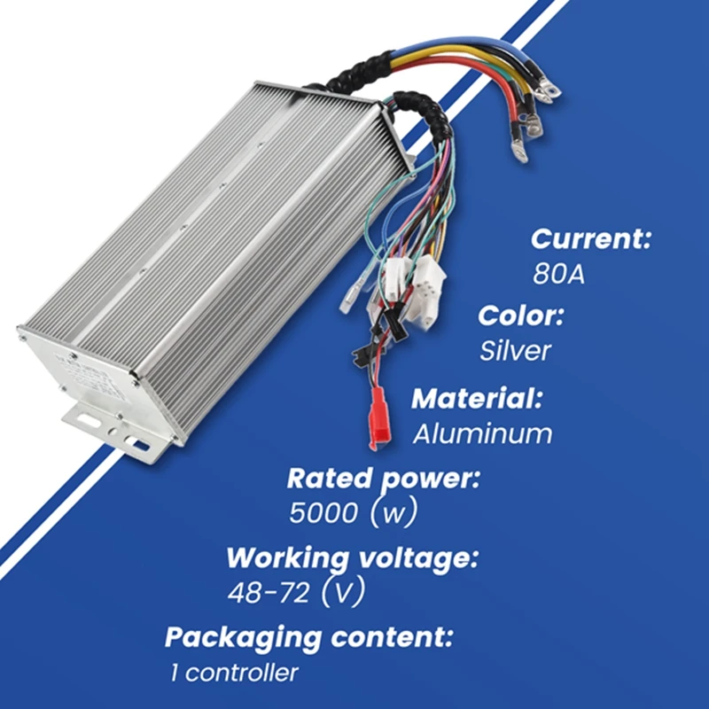 48V-72V 5000W Tricycle FOC Controller, Battery Car, Intelligent Brushless Motor Controller, Electric Car