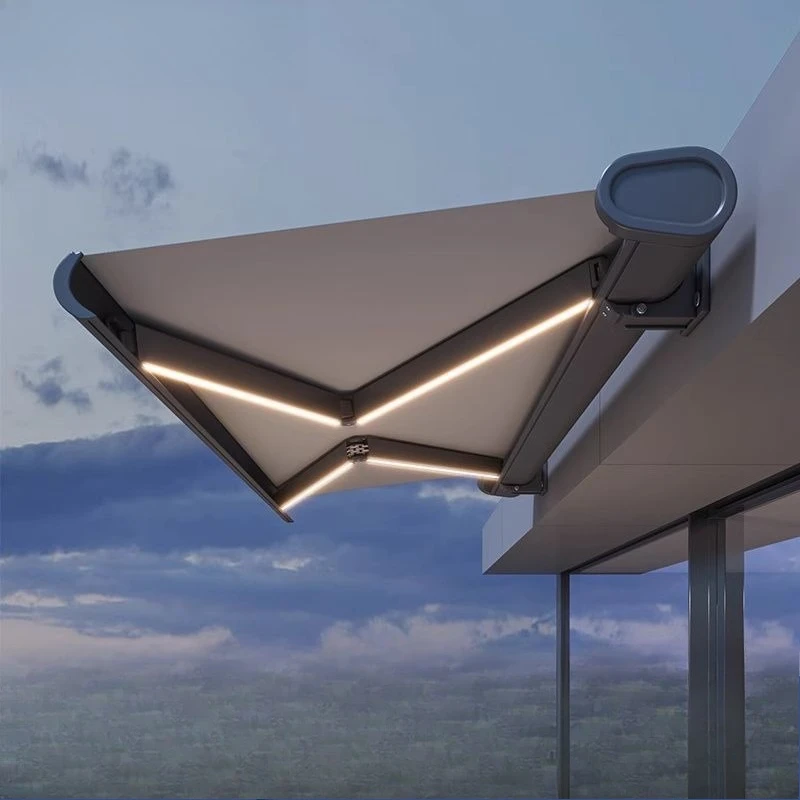 

New retractable awning folding courtyard outdoor terrace eaves yard rain awning electric automatic