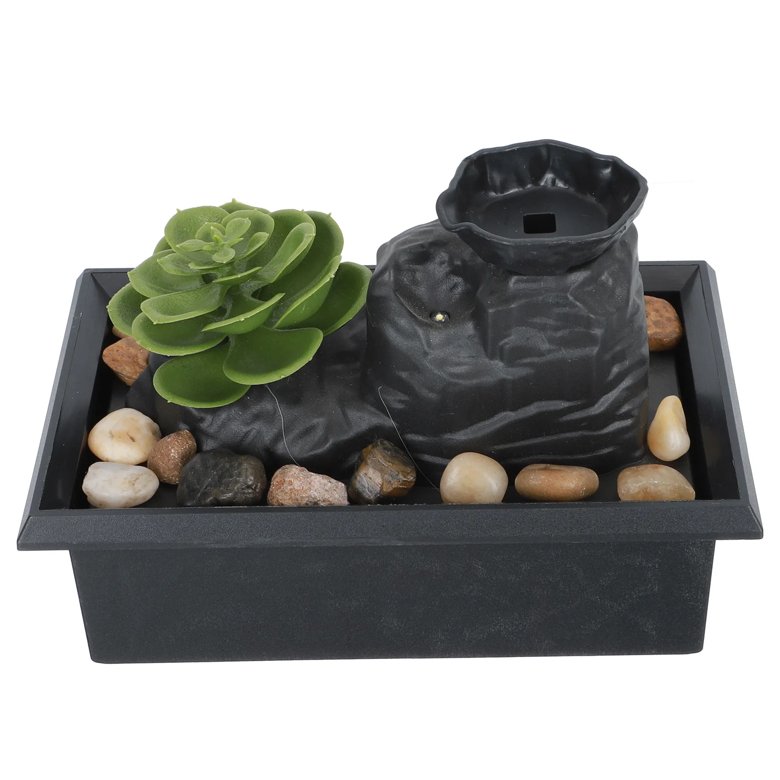 

1Pcs Running Water Fountain Desktop Ornament Feng Shui Bonsai Simulation Waterfall Decoration Home Office Tabletop Fountain Gift
