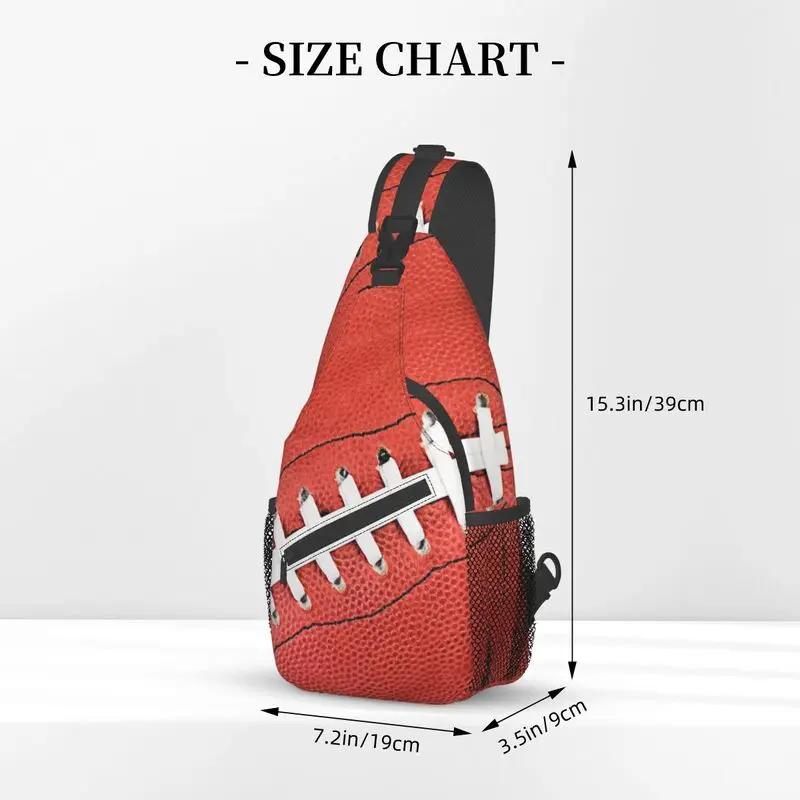 American Football Laces Sling Crossbody zaino uomo Custom Soccer Sport Pattern borsa a tracolla sul petto per viaggi escursionismo Daypack