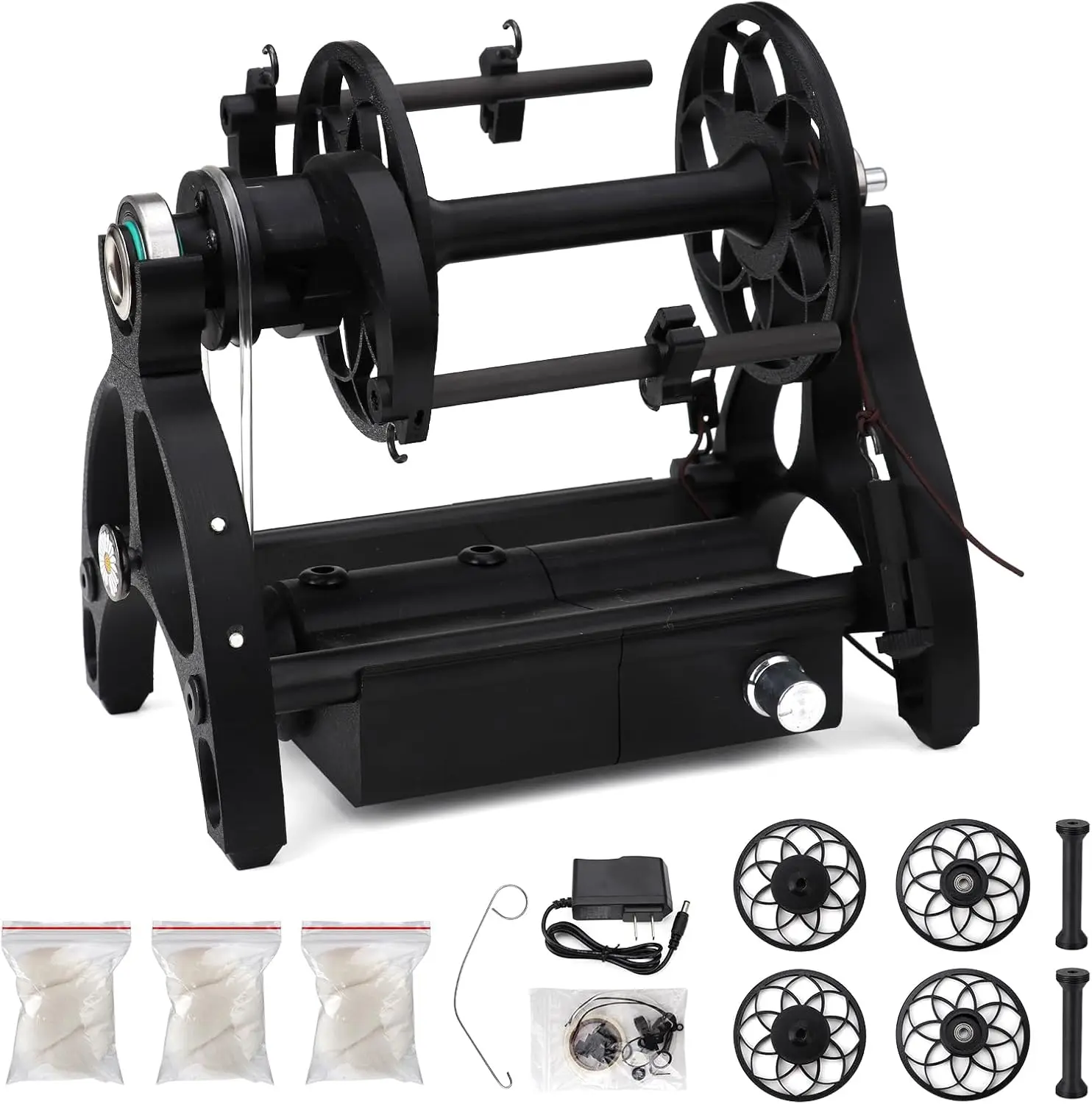 ماكينة غزل كهربائية، ذراع دولاب الموازنة من ألياف الكربون، 12 فولت، شعر الكلب، شعر القطط، صوف، قطن، تعديل السرعة الحر، تويست Z/S