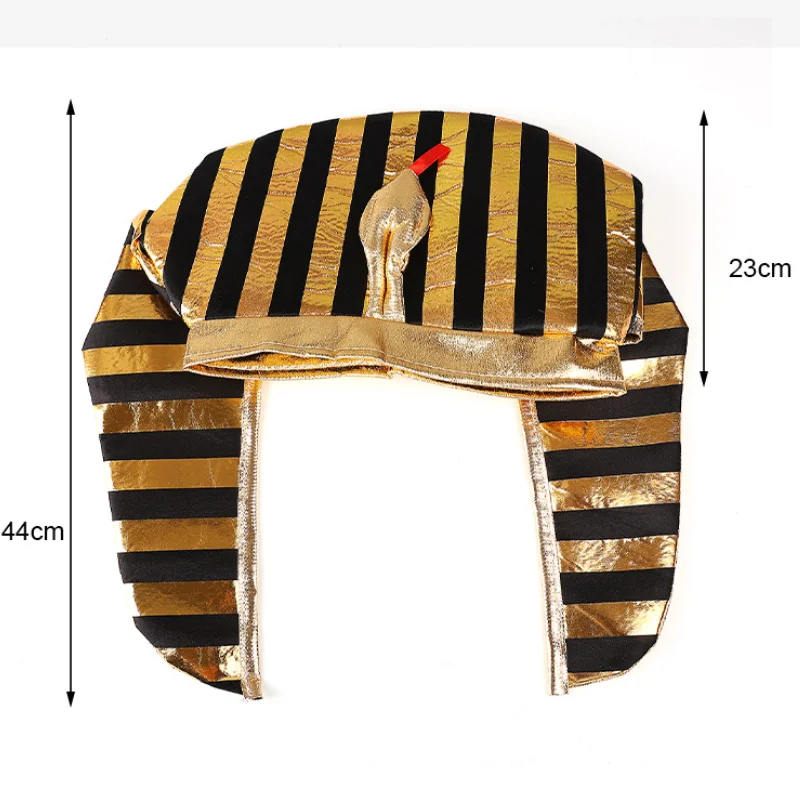 레트로 이집트 파라오 블랙 골든 스네이크 헤드 모자 창의적인 파티 헤드피스 할로윈 부활절 코스프레 공연 소품에 적합