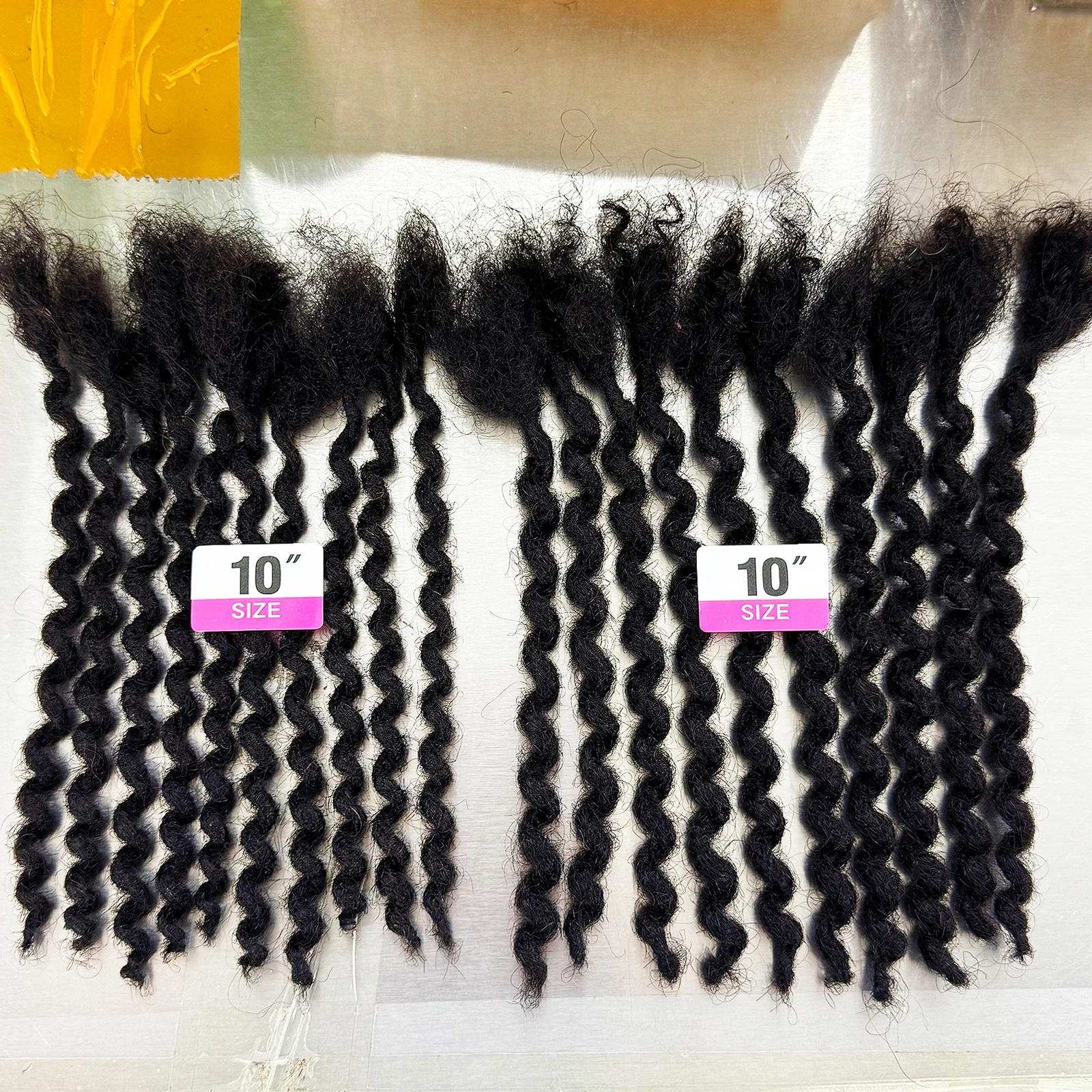 0.4/0.6cm Width Curly Loc Extensions Human Hair Handmade Real Human Hair Permanent Dreads for Men/Women Soft Dreadlock Extension
