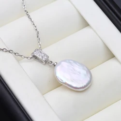 Real Natural Original Large Baroque Pearl Pendant For Woman,Wedding Pearl Pendant Wife Mother Birthday Gift White Purple