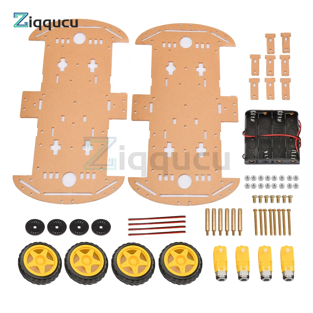 Kit de châssis de voiture robot intelligent, pièces de bricolage avec boîtier de batterie, kit électronique pour Ardu37, versiSmart