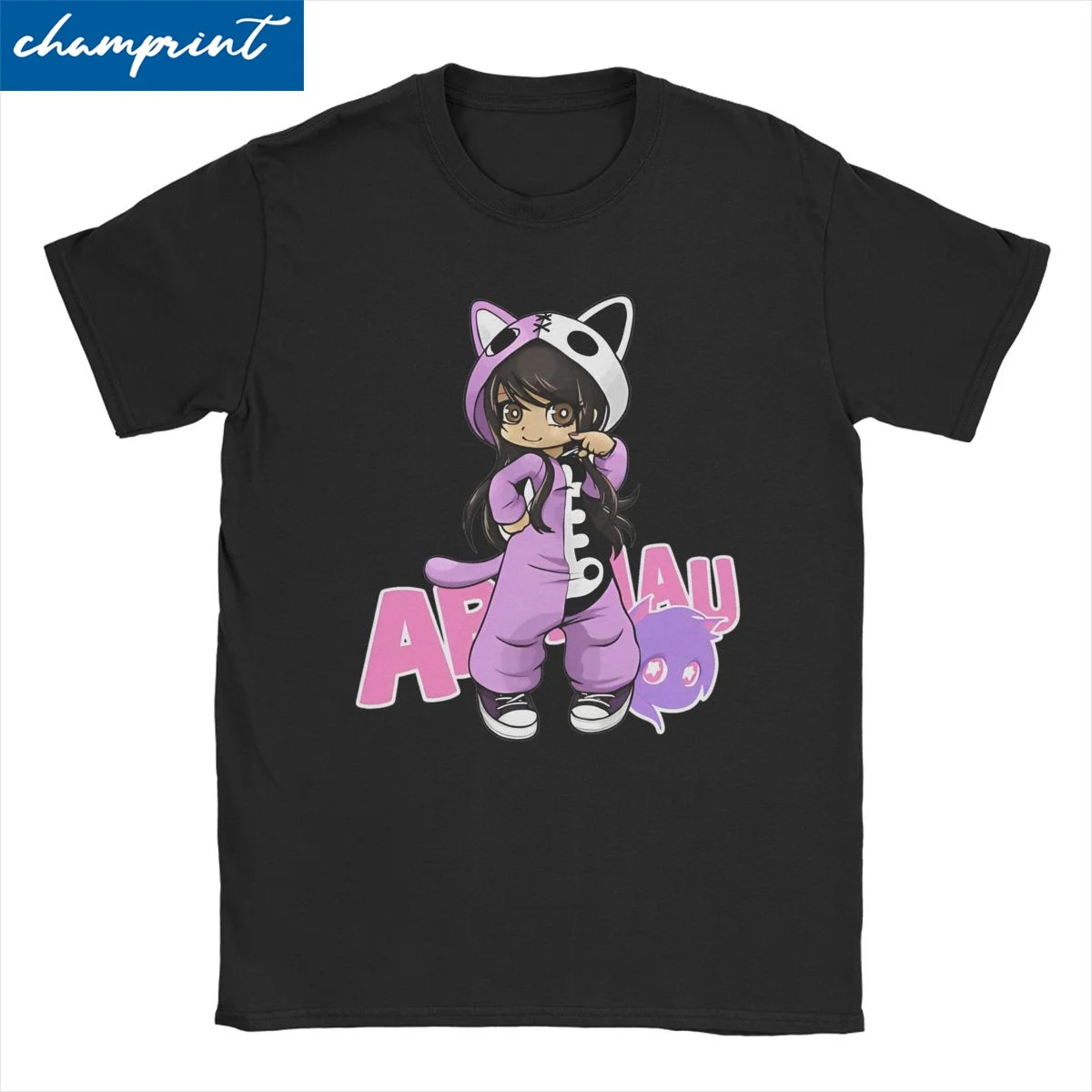 Kawaii Aphmau Cat T Shirts Men Women Cotton Hipster T-Shirts O Neck Cartoon Anime Tees Short Sleeve Tops Graphic Printed