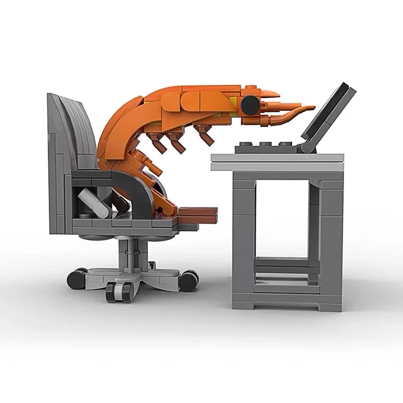 Creative High-Quality Assembly Set City Series Computer Table Sofa Shrimp Model DIY Assembly Toy Gift In Stock