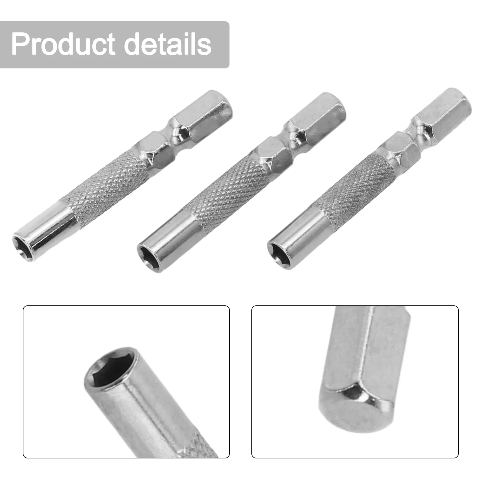 Adaptador de broca de inserción hexagonal, 2-5 uds., 6,35mm, 1/4 pulgadas, destornillador eléctrico, soporte magnético, adaptador de broca de inserción hexagonal de acero al cromo-vanadio