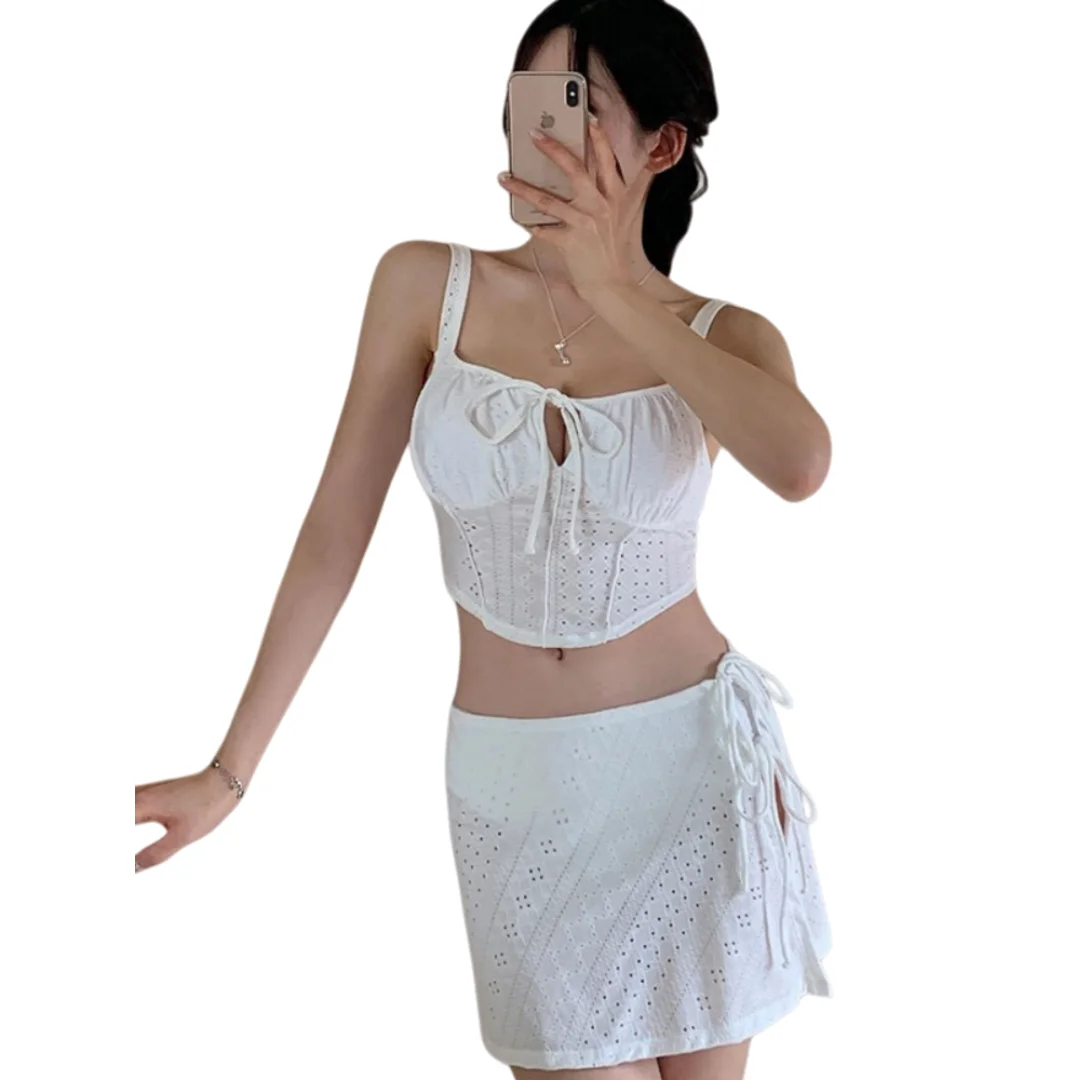 

High Waist Two Piece Swimsuit Women's Summer New Style Slimming Thermal Bathing Suit Vacation Resort Swimwear Nylon Fabric