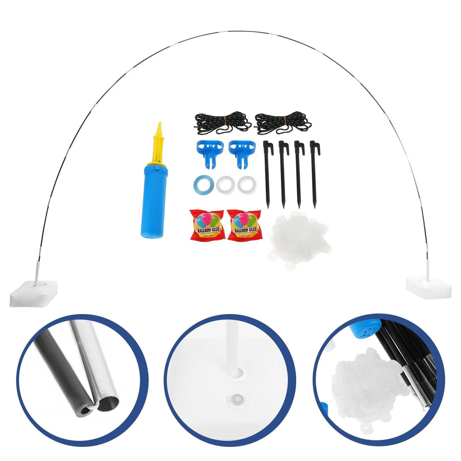 

1Set Balloon Arch Kit Fiber Rod Arch Stand with Water for Wedding Party Festival Arches Decorations Kit