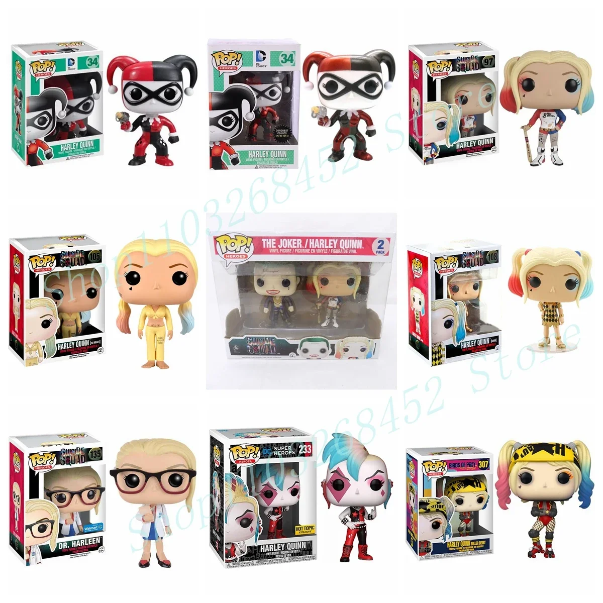 2024 New Funko POP #2 Joker&Harley-quinn #34 #97 #105 #108 #233 DR. Harleen #135 #307 Vinyl Action Figure Collection Toys Gifts