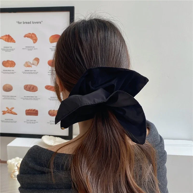 Fashion Design Square Denim Exaggerated Large Scrunchies Hair Accessories 2024 Personality Female Ponytail Hair Band Headwear