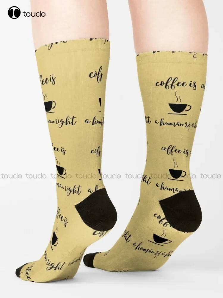 Coffee Is A Human Right Socks Mens Soccer Socks Unisex Adult Teen Youth Socks Custom Gift 360° Digital Print Hd High Quality