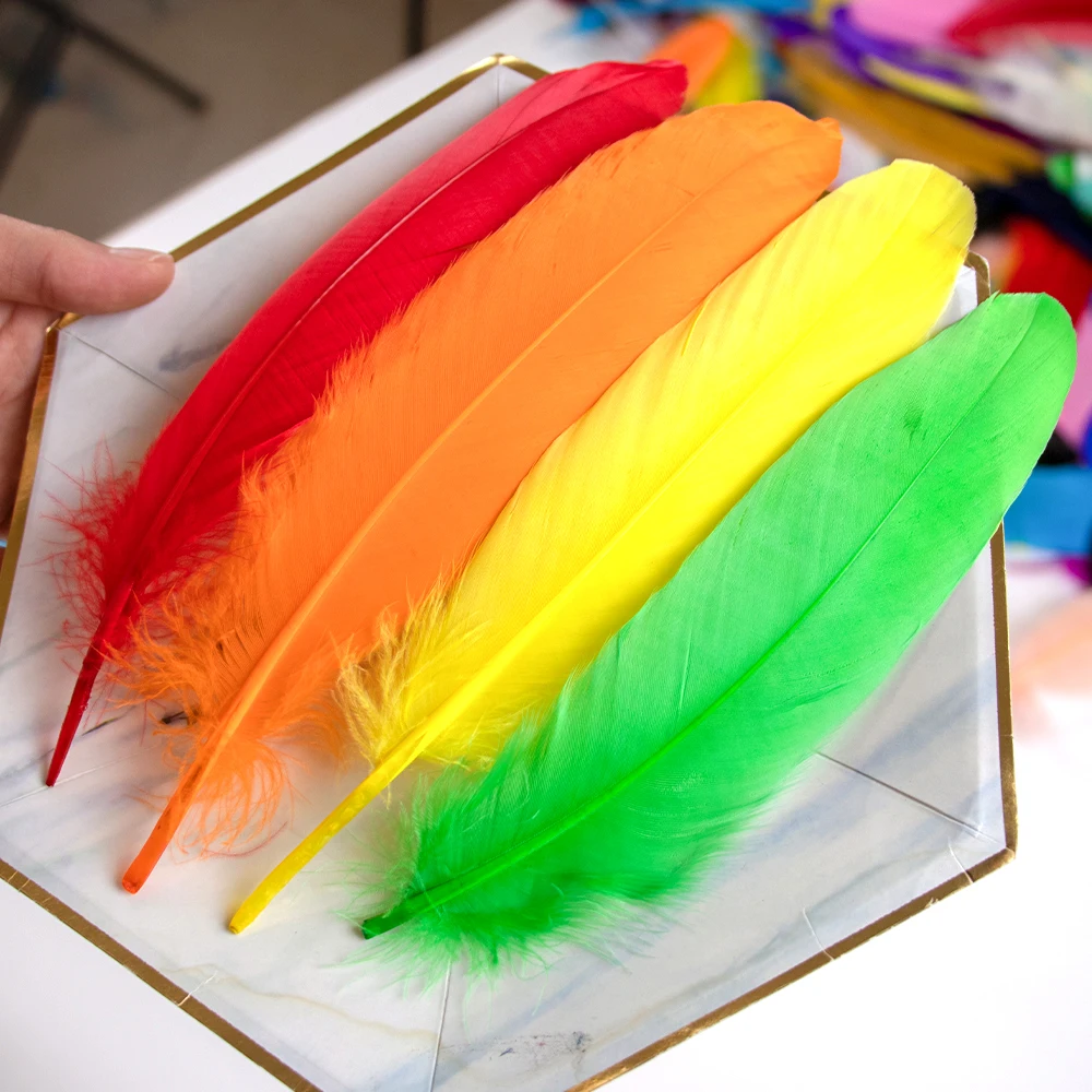 50 100 200pcs Dyed Goose Swan Feathers Natural 15-20cm/6-8inch for Jewelry Making Wedding Party Decor DIY Craft