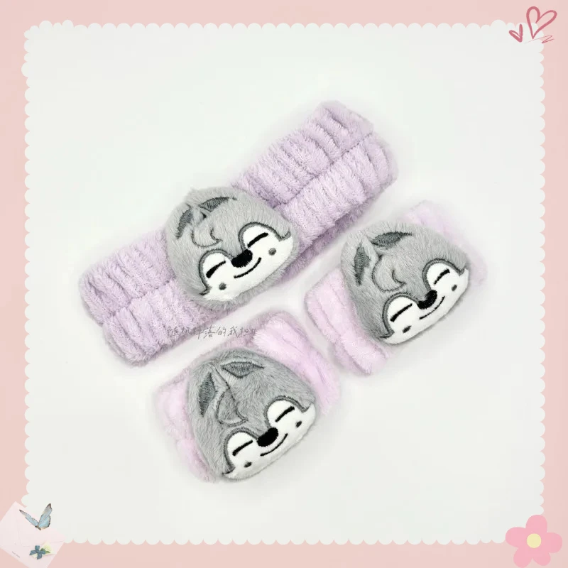 SKZOO Idol 2025 Latest Hair Strap and Wristband Set, Celebrity Same Style, Surrounding Face Wash, Hair Bundle, Cute Solid Color