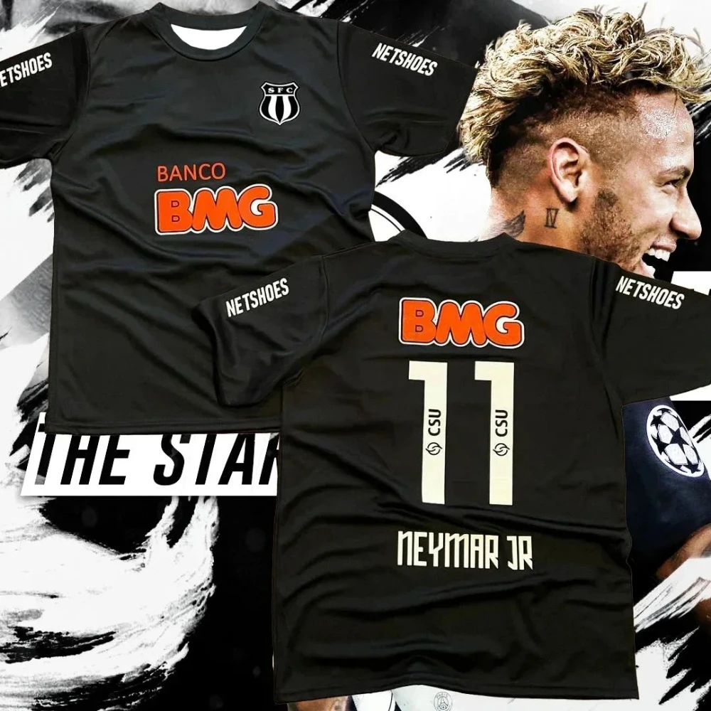

Винтажная семейная футбольная майка Santos 2025 года, классическая винтажная быстросохнущая футбольная майка Santossi Family 11–12 Neymar Football для взрослых