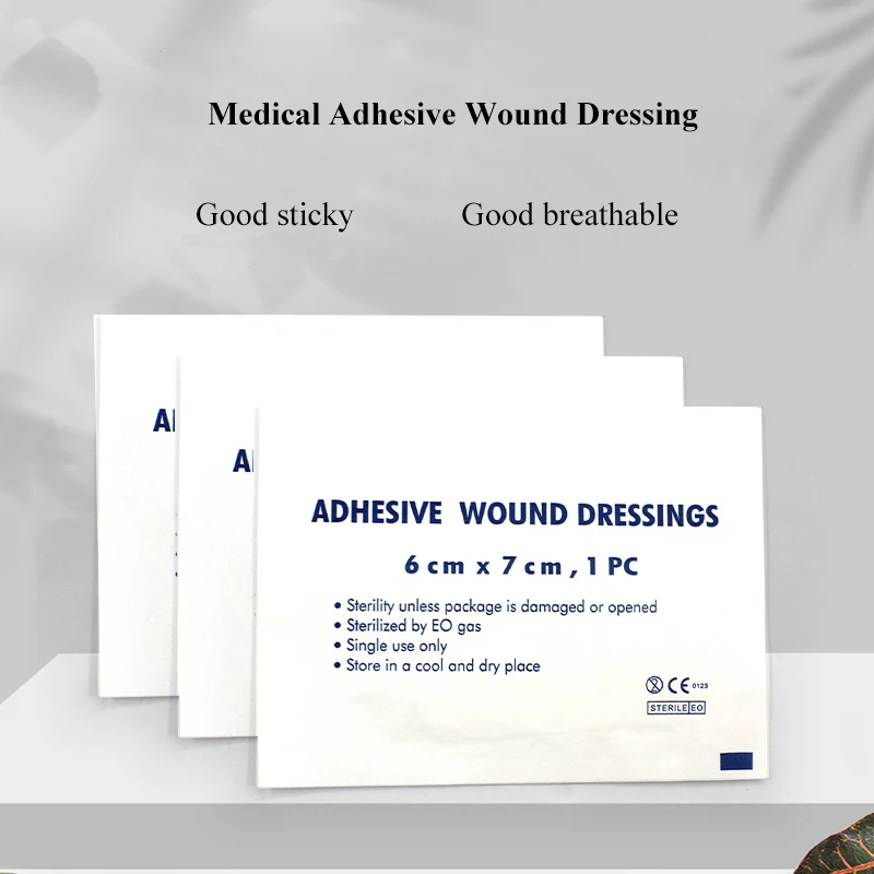 

20Pcs 6x7cm/10x10cm Medical Adhesive Wound Dressing Non-woven Wound Hemostasis Patches Emergency Large Size Band Aid