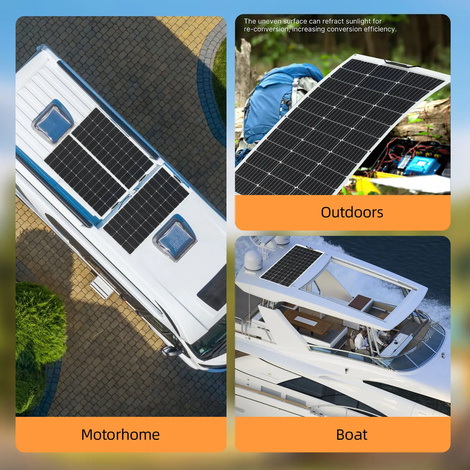 Powerful 200W 120W 100W 80W Flexible Solar Panel Kit Complete 18V 12V Solar Panels PV Connecter Solar Battery Power Bank RV Boat