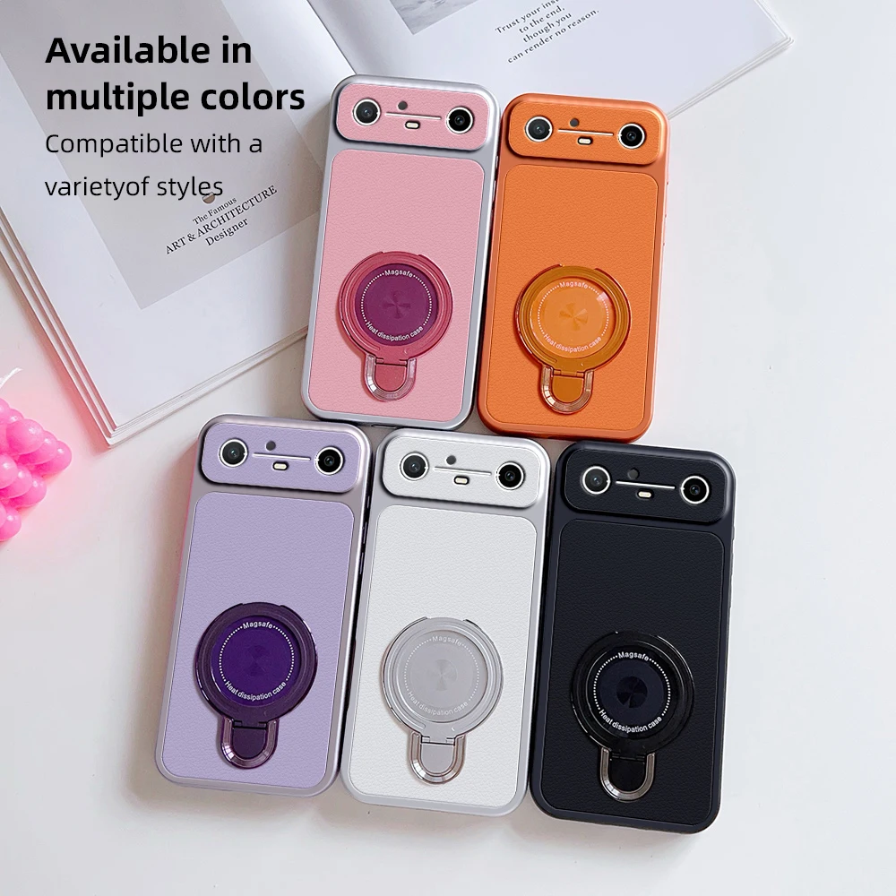 For Tecno Spark Slim Case Tecno Pova Slim Cover Tecno Spark Slim Tecno Pova Slim leather Case Magnetic Bracket Magsafe Holder