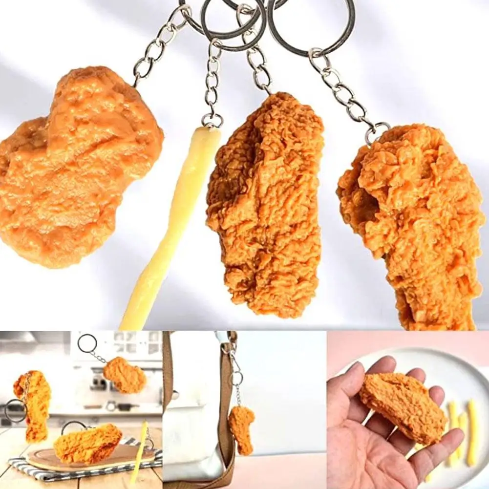 Fast Food Simulation Of Fried Chicken Keychain Simulation Food Model Props For Family Party Decoration Realistic Appearance Easy