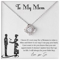 Meaningful Gift to Mom from Son I Love You Necklace Sentimental Mother's Day Gift Unique Moms Birthday Gift Ideas