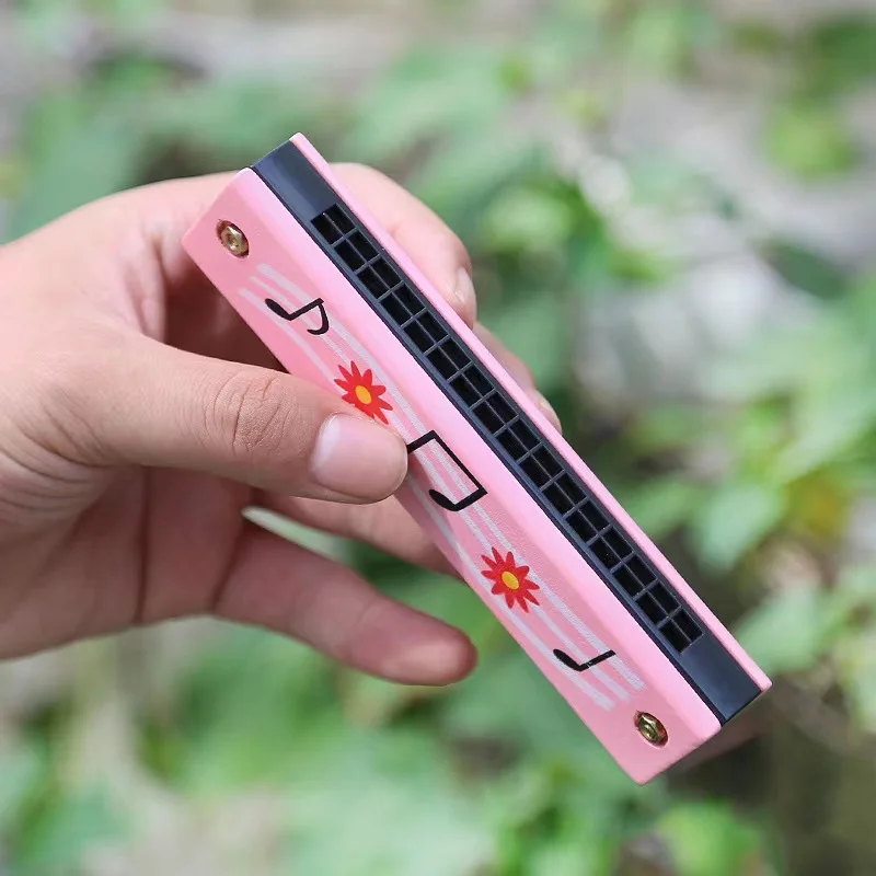 6PCS Wooden 16-Hole Harmonica Music Toy Children\'s Birthday Party Favors Wedding Guest Gifts Pinata Filling Gifts For The Kids
