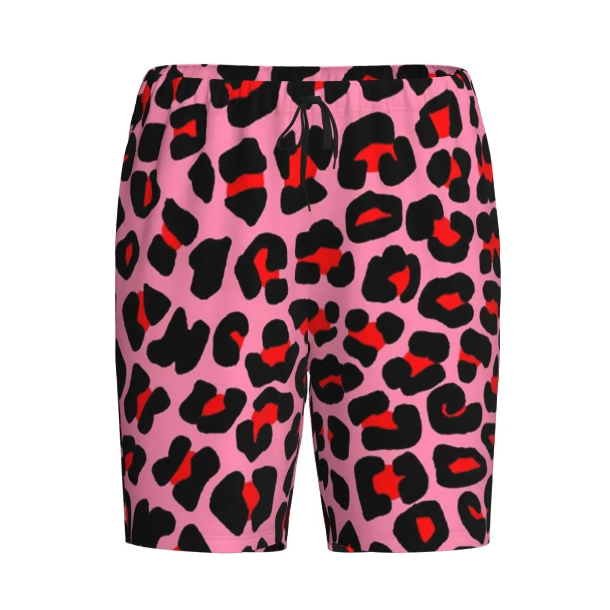 

Мужские пижамные штаны с красным леопардовым принтом на розовом фоне, для сна и отдыха