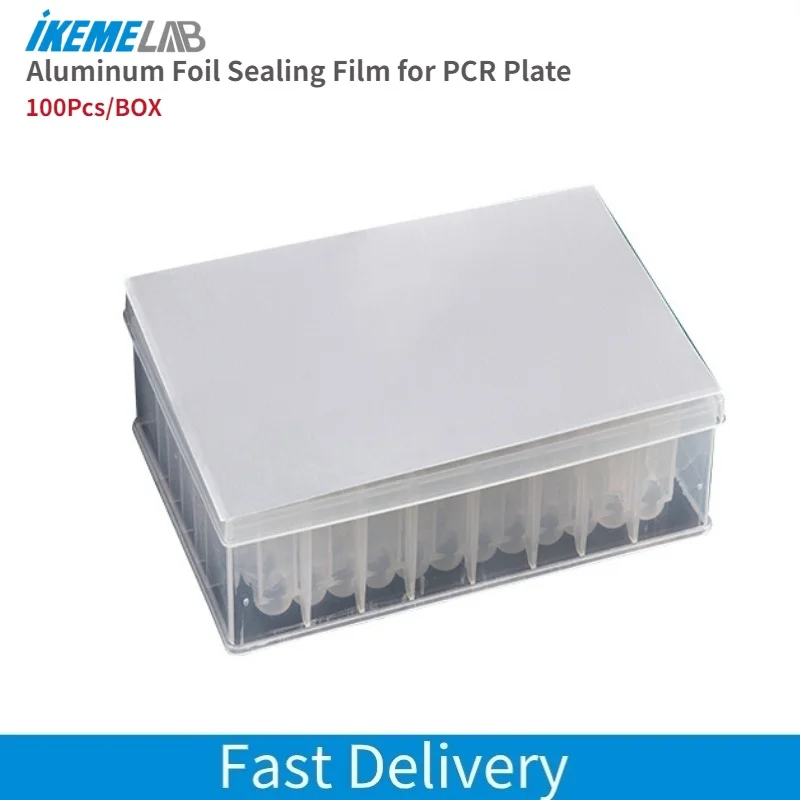 

IKEME 100Pcs Aluminum Foil Sealing Film for PCR Plate 96-well Deep-Well Plate Plastic Sealing Film