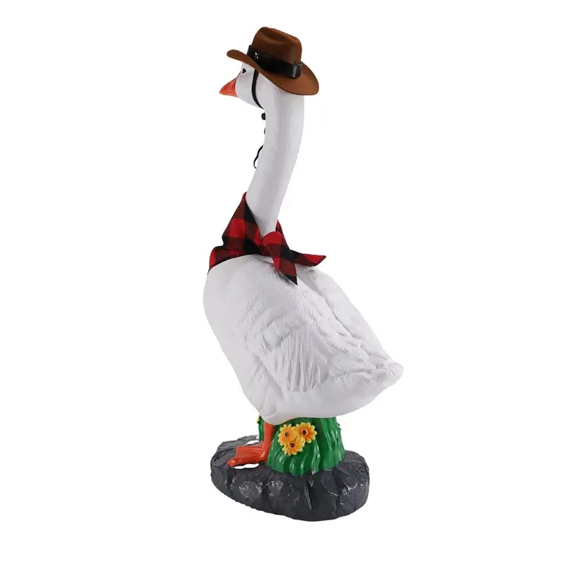 [B17B!】 Split Type For Garden, 23 Inch Large Porch Goose Statue, Cowboy Goose Sculpture For Garden, Yard, Fits Goose Porch Duck